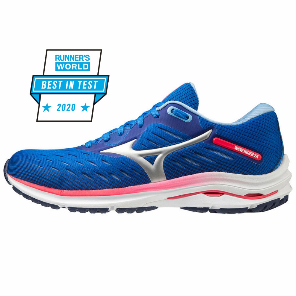 Zapatillas Running Mizuno Wave Rider 24 Mujer Azules/Rosas Comprar HTXD-30951